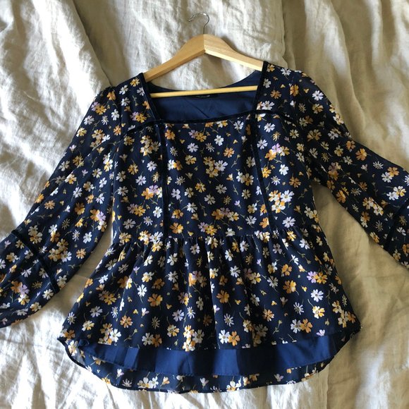 Madewell Velvet-Trimmed Square-Neck Top in Petal Party - Picture 6 of 7